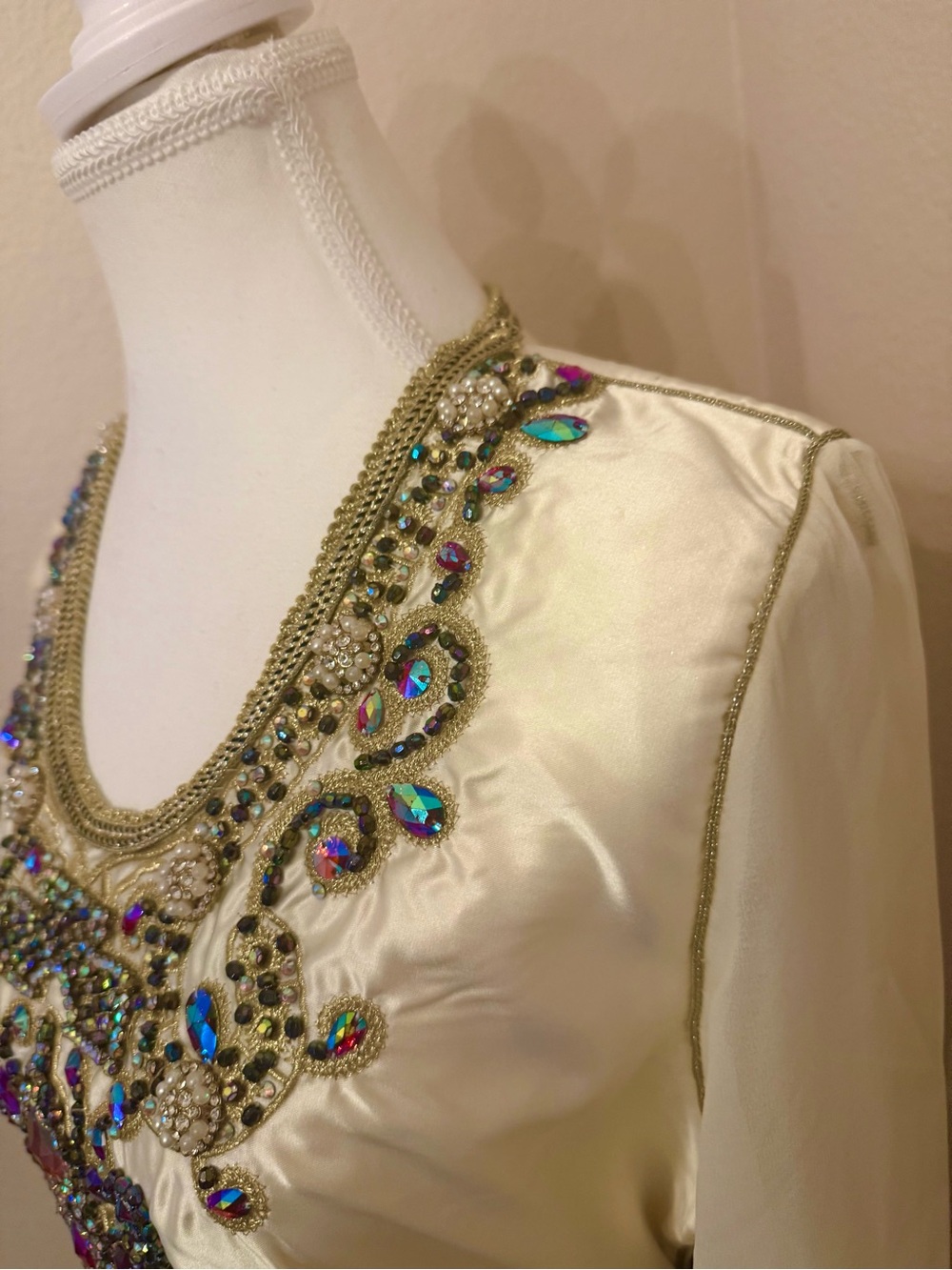 Moroccan kaftan Designer Hand Work Dubai Embroidered Georgette Stylish Maxi . - Picture 3 of 16